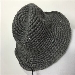D & Y boho crocheted grey Panama brim grey hat
